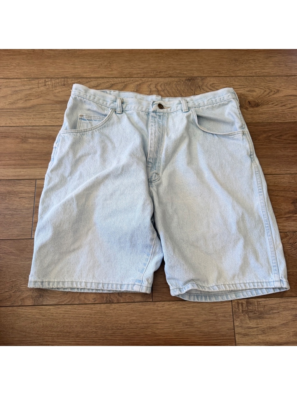 Vtg 90s Wrangler Light Wash Denim Jorts Mens 34 Shorts